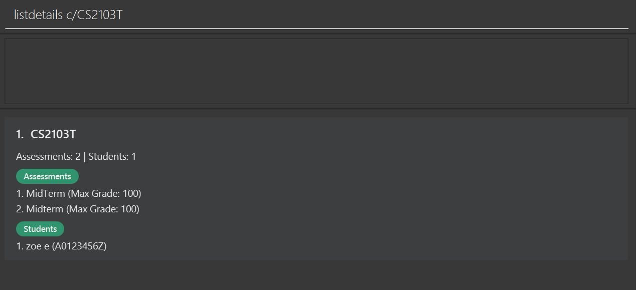 Example of ListDetails